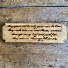 Load image into Gallery viewer, Garden Blessing Sign - Made in USA with American Cedar - The Celtic Farm