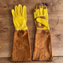 Load image into Gallery viewer, Long Garden Gloves - Rose Pruning Gloves (Soft Cowhide) - The Celtic Farm