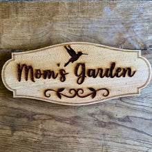 Load image into Gallery viewer, Mom's Garden Sign with Hummingbird - Made in USA with American Cedar - The Celtic Farm