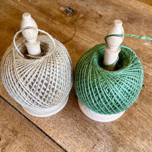 Load image into Gallery viewer, Oak Bishop Twine Tidy with Cutter and Twine (Made in Britain) - The Celtic Farm
