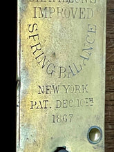 Load image into Gallery viewer, Vintage Brass Hanging Scale - Patent 1867 - The Celtic Farm