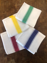 Load image into Gallery viewer, 4 Color Striped Cotton Kitchen Towel Set - High Weight Cotton Dish Towel Set with Herringbone Weave