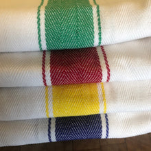 Load image into Gallery viewer, striped kitchen towels made of herringbone heavy cotton