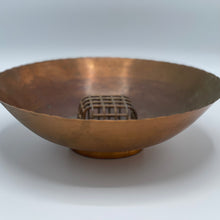 Load image into Gallery viewer, 1930s Vintage FloralArt Solid Copper Flower Bowl with Frog