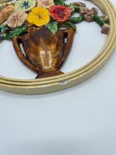 Load image into Gallery viewer, Vintage Chalkware Flower Plaque- Wall Hanging