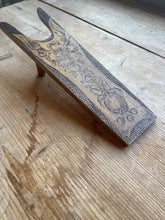 Load image into Gallery viewer, Antique Decorative Pyrography Floral Boot Jack (1909)