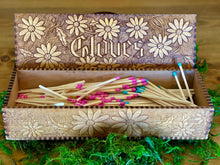 Load image into Gallery viewer, Pyrography glove box as a unique flower gift