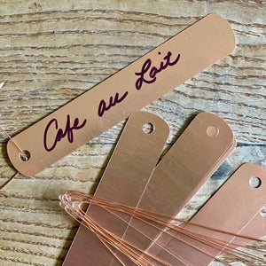 Copper Garden Tags with Wire - 5 inches