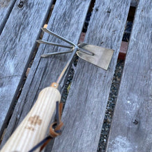 Load image into Gallery viewer, Garden Groundbreaker Tool with Hoe and Cultivator - Stainless and Hardwood - The Celtic Farm