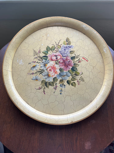 Vintage Hand Painted Wiggers Floral Serving Tray - Denmark