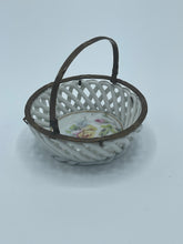 Load image into Gallery viewer, Porcelain &amp; Brass Miniature Basket