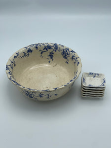 Vintage English Royal Semi Porcelain Waverley Bowl and Butter Pats