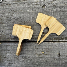 Load image into Gallery viewer, Bamboo Plant Labels – 50 Pack T - Type Garden Markers for Vegetables, Herbs &amp; Seedlings - The Celtic Farm