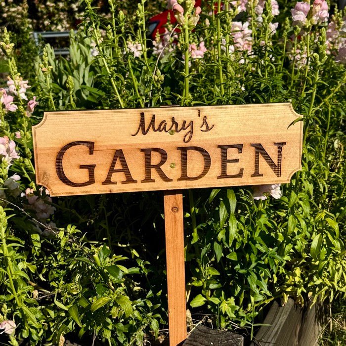 Custom Cedar Garden Sign