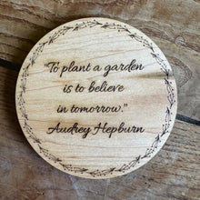 Load image into Gallery viewer, Garden Wisdom Coasters | American Maple + Green Gingham Ribbon | Set of 4 - The Celtic Farm
