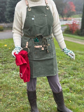 Load image into Gallery viewer, Gardening Apron - Waxed Canvas Apron with Pockets - The Celtic Farm