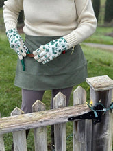 Load image into Gallery viewer, Hunter Green Waxed Canvas Half Apron with Real Leather Strap - The Celtic Farm