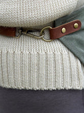 Load image into Gallery viewer, Hunter Green Waxed Canvas Half Apron with Real Leather Strap - The Celtic Farm