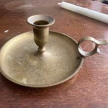 Load image into Gallery viewer, Vintage Brass Handled Candle Holder