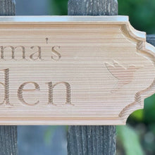 Load image into Gallery viewer, Personalized Garden Sign – Heritage Series Hummingbird Haven Redwood Sign (Made in USA) - The Celtic Farm