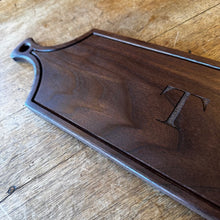 Load image into Gallery viewer, Personalized Charcuterie Board – Handcrafted Maple or Walnut Serving Board with Monogram