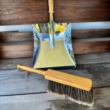 Load image into Gallery viewer, Stainless + Oiled Birch Dustpan and Horsehair Brush Combo - The Celtic Farm