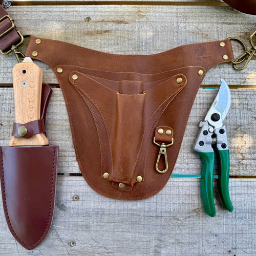 The Ultimate Garden Tool Gift Set – Leather Belt, Precision Pruners & Hori Hori Knife - The Celtic Farm