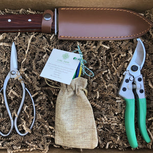 Ultimate Garden Gift Box -  4 Garden Tool Set  (Hori Hori, Pruners, Garden Snips and Garden Tool Sharpeners)  Tool Kit