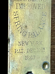 Vintage Brass Hanging Scale - Patent 1867 - The Celtic Farm