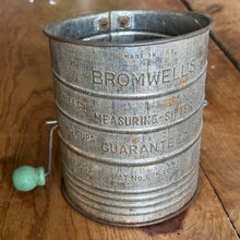 Load image into Gallery viewer, Vintage Bromwell&#39;s Tin Sifter (Made in USA) | Wood Crank - The Celtic Farm