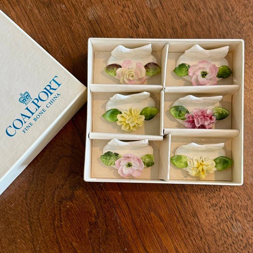 Vintage Coalport Flower Place Card Holders | Bone China - The Celtic Farm