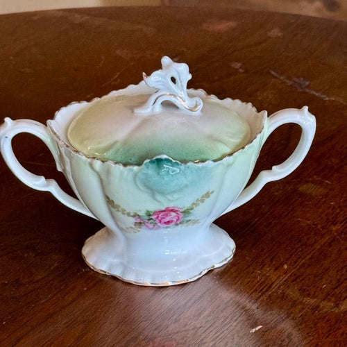 Vintage Rose Ceramic Sugar Bowl | RS Prussia - The Celtic Farm