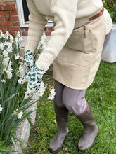 Load image into Gallery viewer, Waxed Canvas Half Apron — Khaki with Real Leather Strap - The Celtic Farm