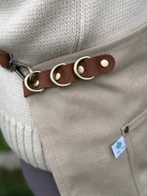 Load image into Gallery viewer, Waxed Canvas Half Apron — Khaki with Real Leather Strap - The Celtic Farm