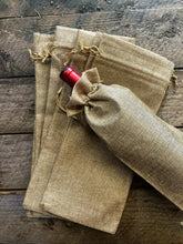 Load image into Gallery viewer, Burlap wine gift bags