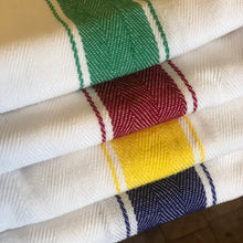 Load image into Gallery viewer, High quality heavy cotton kitchen towel with herringbone weave and stripe