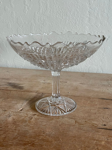 Vintage Glass Footed Compote