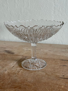 Vintage Glass Footed Compote