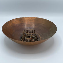 Load image into Gallery viewer, 1930s Vintage FloralArt Solid Copper Flower Bowl with Frog