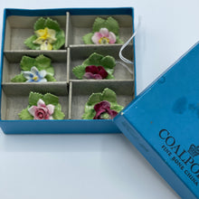 Load image into Gallery viewer, Vintage Bone China Flower Place Card Holders (set of 6)