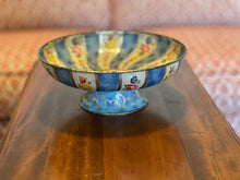 Load image into Gallery viewer, Belgian Metal Painted Floral Bowl (Footed)