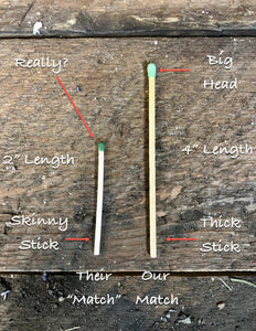 Long stick matches in bulk