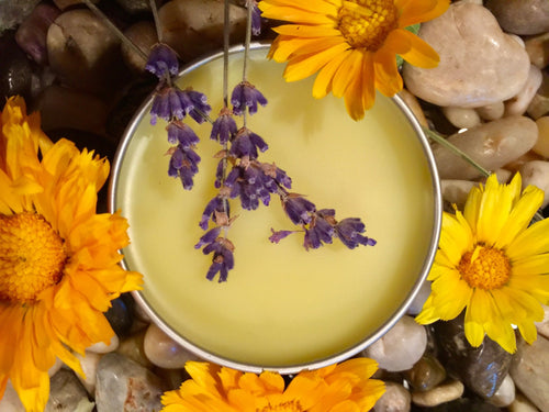 healing calming soothing calendula lavender salve