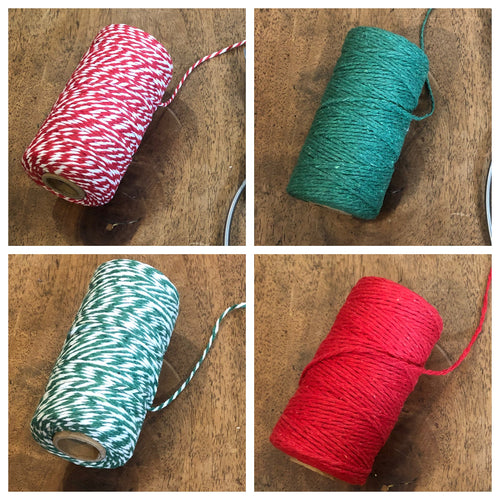 christmas colored bakers twine