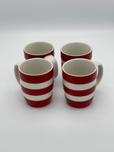 Load image into Gallery viewer, Cornishware Red Striped Mug Set of 4 (12oz) by T.G. Green