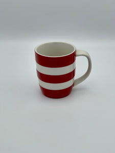 Cornishware Red Striped Mug Set of 4 (12oz) by T.G. Green