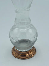 Load image into Gallery viewer, Etched Glass Bud Vase with Copper Base