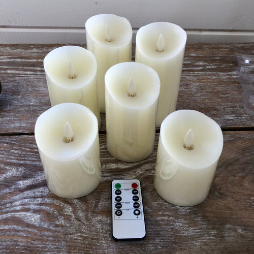 Flameless Candles with Remote - 6 Candles and Remote