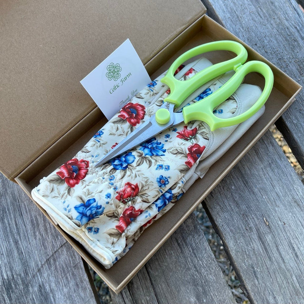 Garden Gift Box - Gloves and Garden Snips - The Celtic Farm