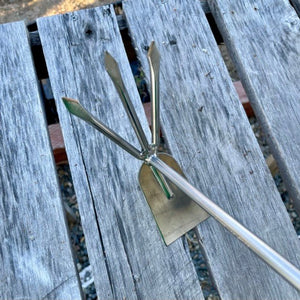 Garden Groundbreaker Tool with Hoe and Cultivator - Stainless and Hardwood - The Celtic Farm